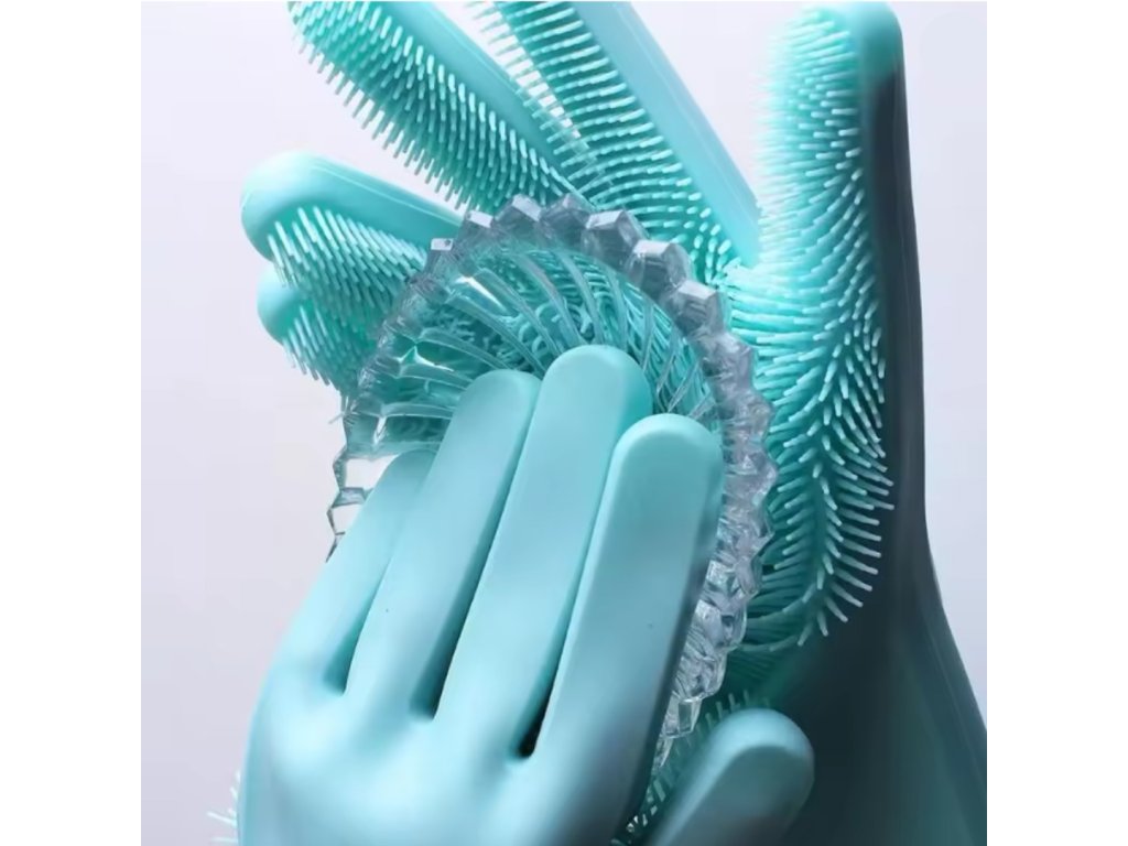 Silikónové rukavice na umývanie riadu 2